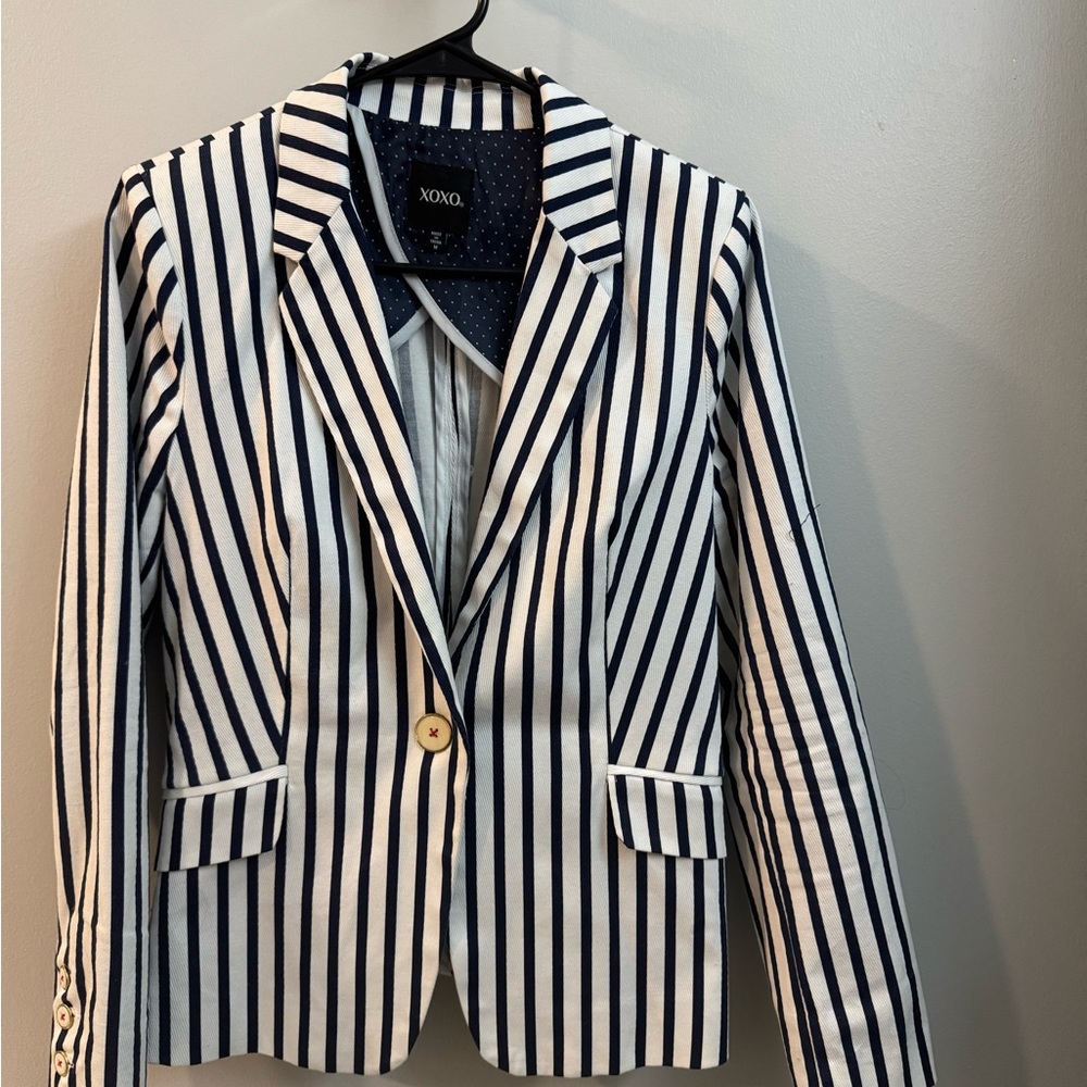 XOXO Blue and White Blazer Professional Tailored Design